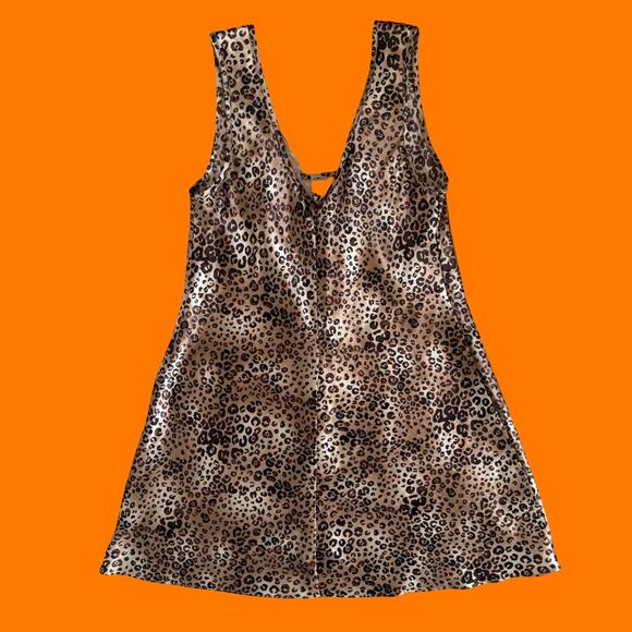 90's 00's vintage satin leopard print y2k slip dress SMALL - Picture 6 of 6